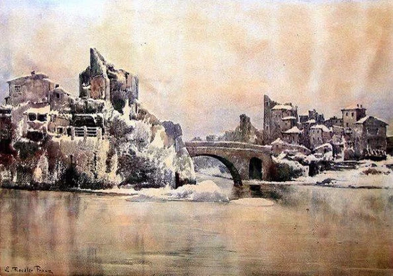 Isola Tiberina sotto la neve, 1888